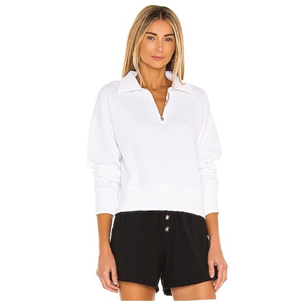 re/done Hanes 70s Half-zip Sweatshirt in Off-White L